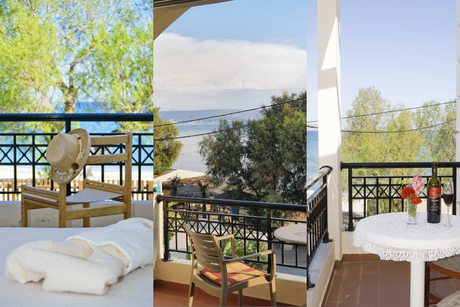 Photos from the balcony of the rooms